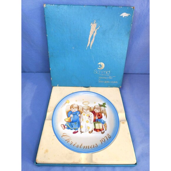 HUMMEL '78 Birthday Plate Christmas Gift 7.25''D Heavenly Trio by Sister Berta - Picture 1 of 12